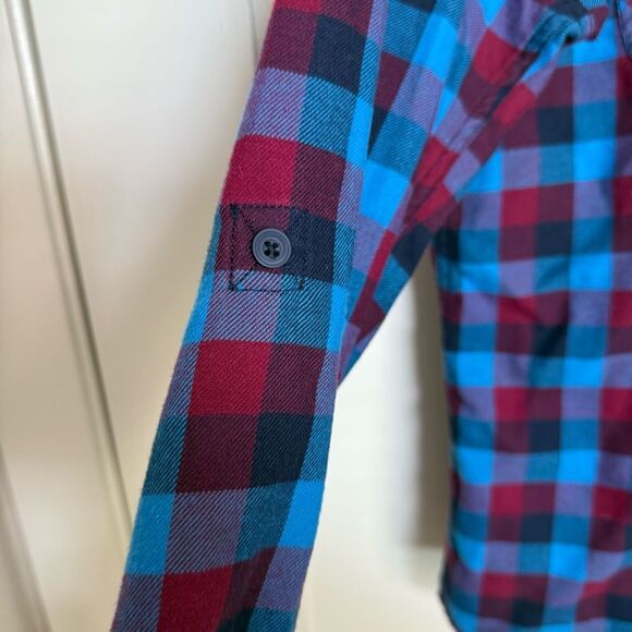 Duluth Trading Co Flannel Shirt Womens Sz XL Red Blue Plaid Button Up Outdoor - Picture 5 of 12